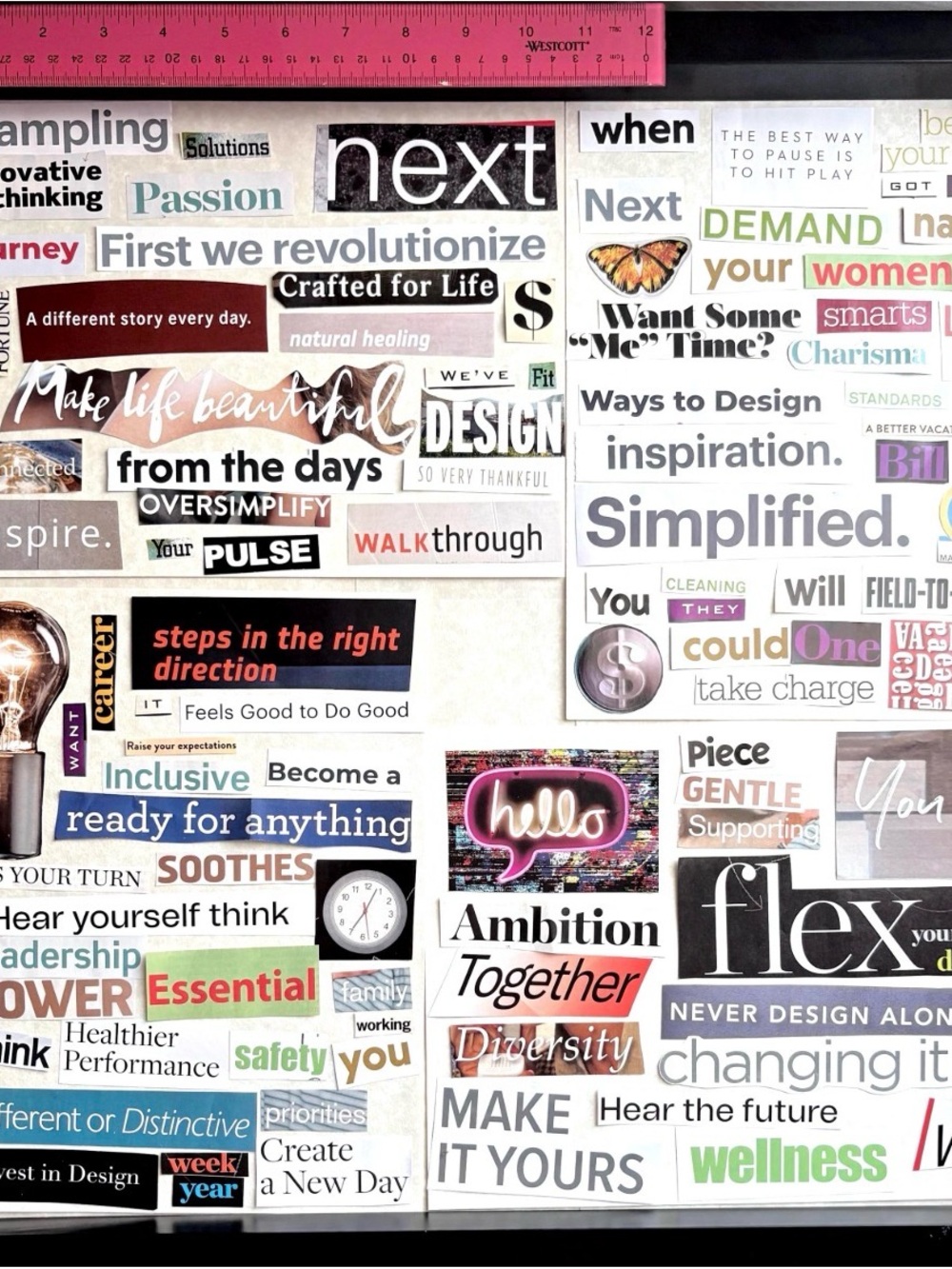 Multicolor Inspirational Word Collage Cut-outs